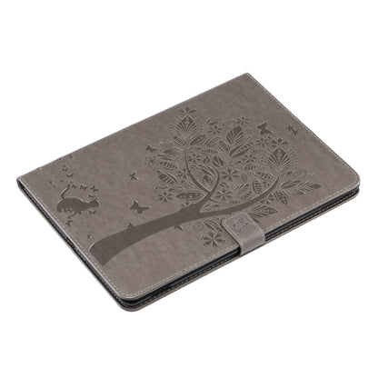 For iPad 10.2 / Pro 10.5 / Air 2019 Pressed Printing Cat and Tree Pattern Horizontal Flip Leather Case with Holder & Card Slots & Wallet(Grey) - iPad Air (2019) Cases by buy2fix | Online Shopping UK | buy2fix