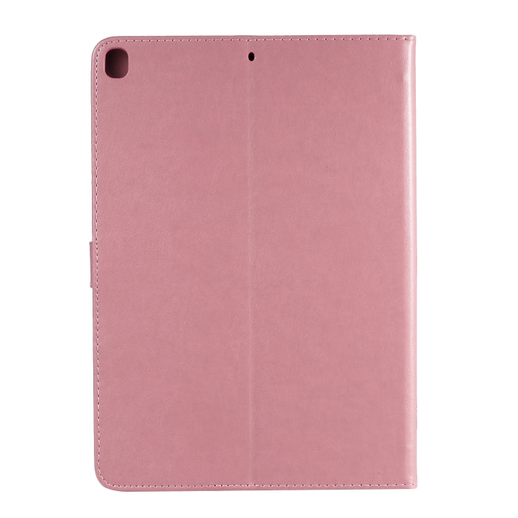 For iPad 10.2 / Pro 10.5 / Air 2019 Pressed Printing Cat and Tree Pattern Horizontal Flip Leather Case with Holder & Card Slots & Wallet(Pink) - iPad Air (2019) Cases by buy2fix | Online Shopping UK | buy2fix