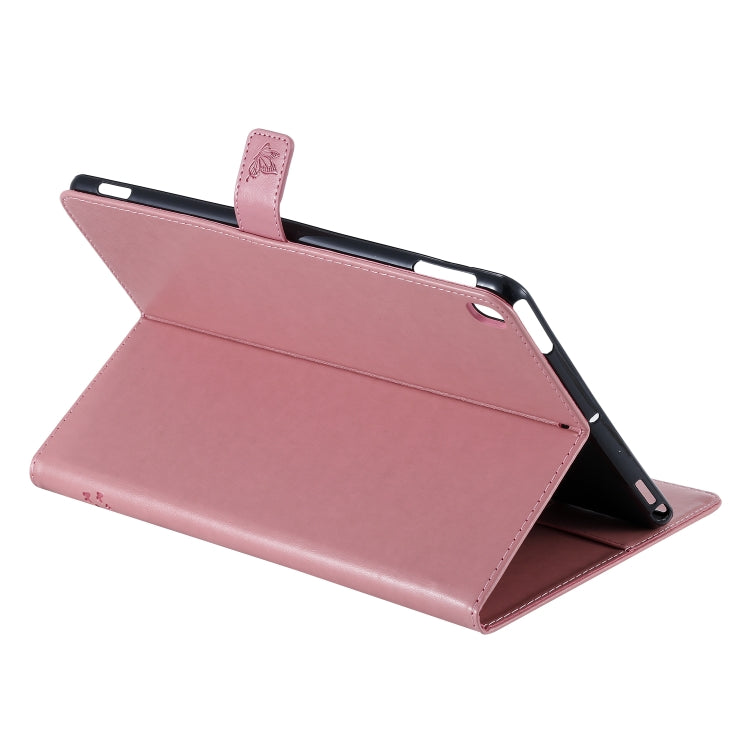 For iPad 10.2 / Pro 10.5 / Air 2019 Pressed Printing Cat and Tree Pattern Horizontal Flip Leather Case with Holder & Card Slots & Wallet(Pink) - iPad Air (2019) Cases by buy2fix | Online Shopping UK | buy2fix