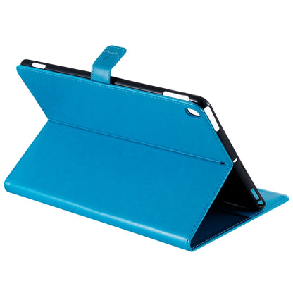 For iPad 10.2 / Pro 10.5 / Air 2019 Pressed Printing Woman and Cat Pattern Horizontal Flip Leather Case with Holder & Card Slots & Wallet(Blue) - iPad Air (2019) Cases by buy2fix | Online Shopping UK | buy2fix