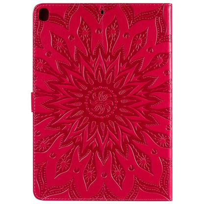For iPad 10.2 / Pro 10.5 / Air 2019 Pressed Printing Sun Flower Pattern Horizontal Flip Leather Case with Holder & Card Slots & Wallet(Rose Red) - iPad Air (2019) Cases by buy2fix | Online Shopping UK | buy2fix