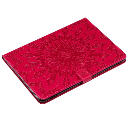 For iPad 10.2 / Pro 10.5 / Air 2019 Pressed Printing Sun Flower Pattern Horizontal Flip Leather Case with Holder & Card Slots & Wallet(Rose Red) - iPad Air (2019) Cases by buy2fix | Online Shopping UK | buy2fix