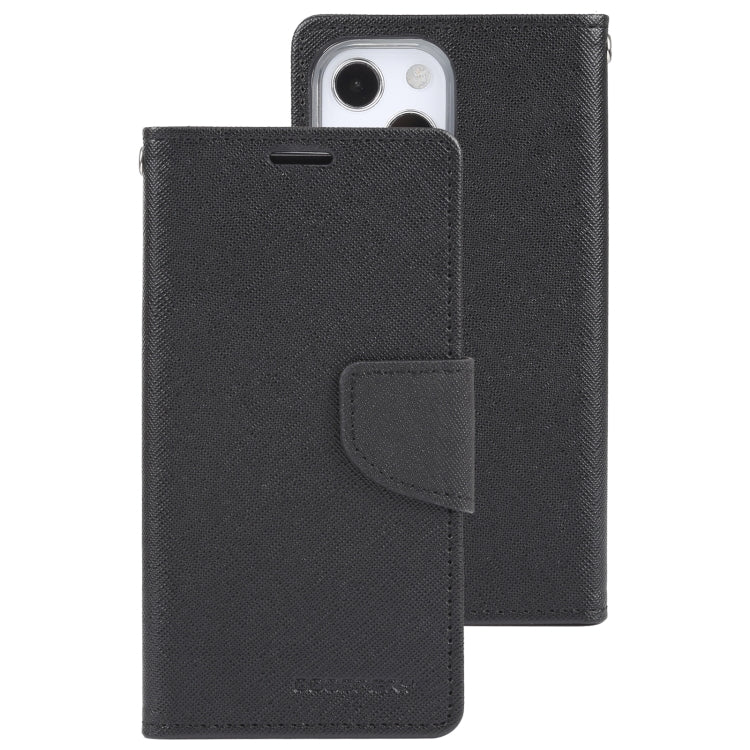 For iPhone 13 mini GOOSPERY FANCY DIARY Cross Pattern Horizontal Flip Leather Case with Holder & Card Slots & Wallet (Black) - iPhone 13 mini Cases by GOOSPERY | Online Shopping UK | buy2fix