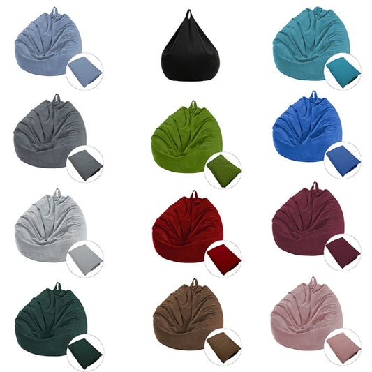 Corduroy Lazy Bean Bag Chair Sofa Cover, Size:85x110cm(Dark Green) by buy2fix