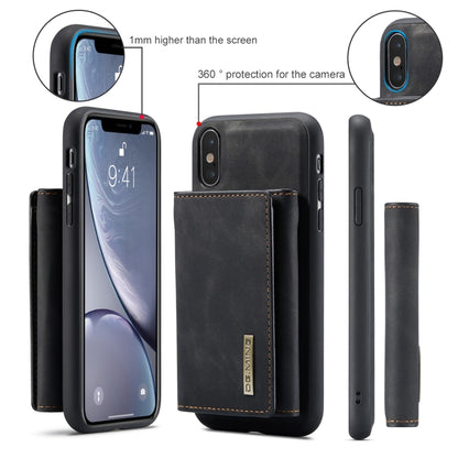 DG.MING M1 Series 3-Fold Multi Card Wallet Back Cover Shockproof Case with Holder Function For iPhone X(Black) by DG.MING