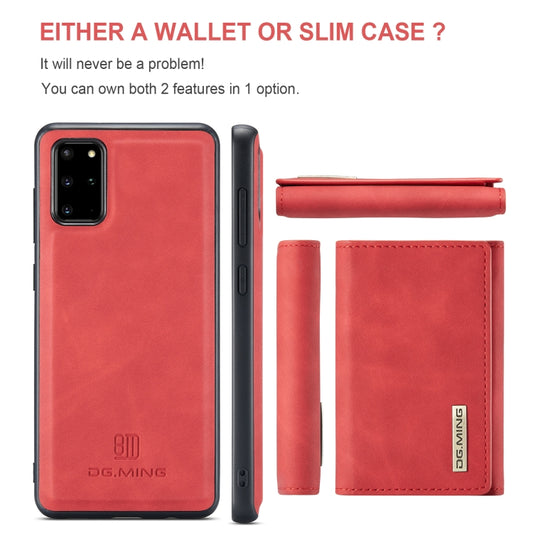 For Samsung Galaxy S20+ DG.MING M1 Series 3-Fold Multi Card Wallet Back Cover Shockproof Case with Holder Function(Red) by DG.MING
