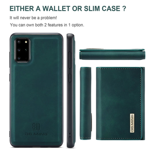 For Samsung Galaxy S20+ DG.MING M1 Series 3-Fold Multi Card Wallet Back Cover Shockproof Case with Holder Function(Green) by DG.MING