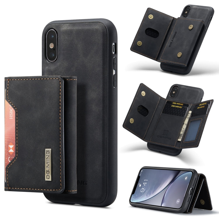 DG.MING M2 Series 3-Fold Multi Card Bag Back Cover Shockproof Case with Wallet & Holder Function For iPhone X(Black) by DG.MING