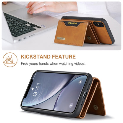 DG.MING M2 Series 3-Fold Multi Card Bag Back Cover Shockproof Case with Wallet & Holder Function For iPhone X(Brown) by DG.MING