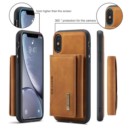 DG.MING M2 Series 3-Fold Multi Card Bag Back Cover Shockproof Case with Wallet & Holder Function For iPhone X(Brown) by DG.MING