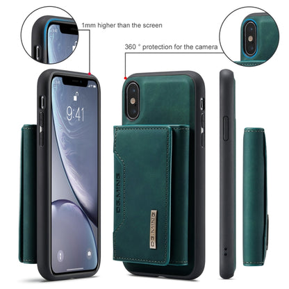 DG.MING M2 Series 3-Fold Multi Card Bag Back Cover Shockproof Case with Wallet & Holder Function For iPhone X(Green) by DG.MING