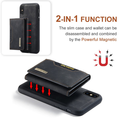 DG.MING M2 Series 3-Fold Multi Card Bag Back Cover Shockproof Case with Wallet & Holder Function For iPhone XS Max(Black) by DG.MING