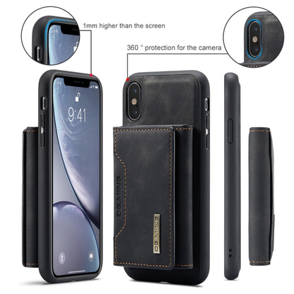 DG.MING M2 Series 3-Fold Multi Card Bag Back Cover Shockproof Case with Wallet & Holder Function For iPhone XS Max(Black) by DG.MING