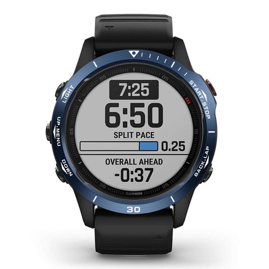 For Garmin Fenix 6/6 Pro/ 6 Sapphire Smart Watch Steel Bezel Ring, A Version(Blue Ring White Letter) by buy2fix