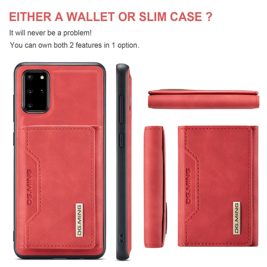 For Samsung Galaxy S20+ DG.MING M2 Series 3-Fold Multi Card Bag Back Cover Shockproof Case with Wallet & Holder Function(Red) by DG.MING