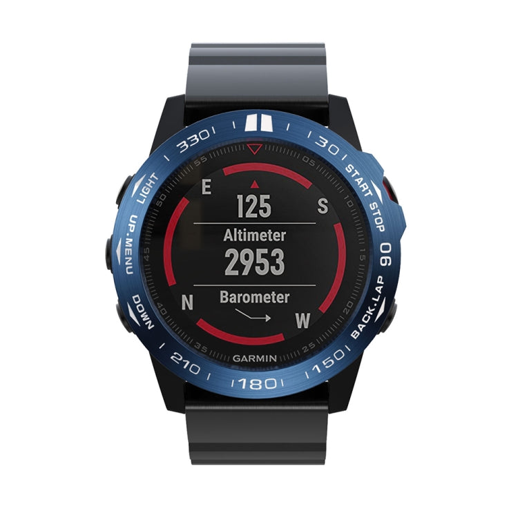 For Garmin Fenix 5X/5X Plus Smart Watch Steel Bezel Ring, B Version(Blue Ring White Letter) by buy2fix