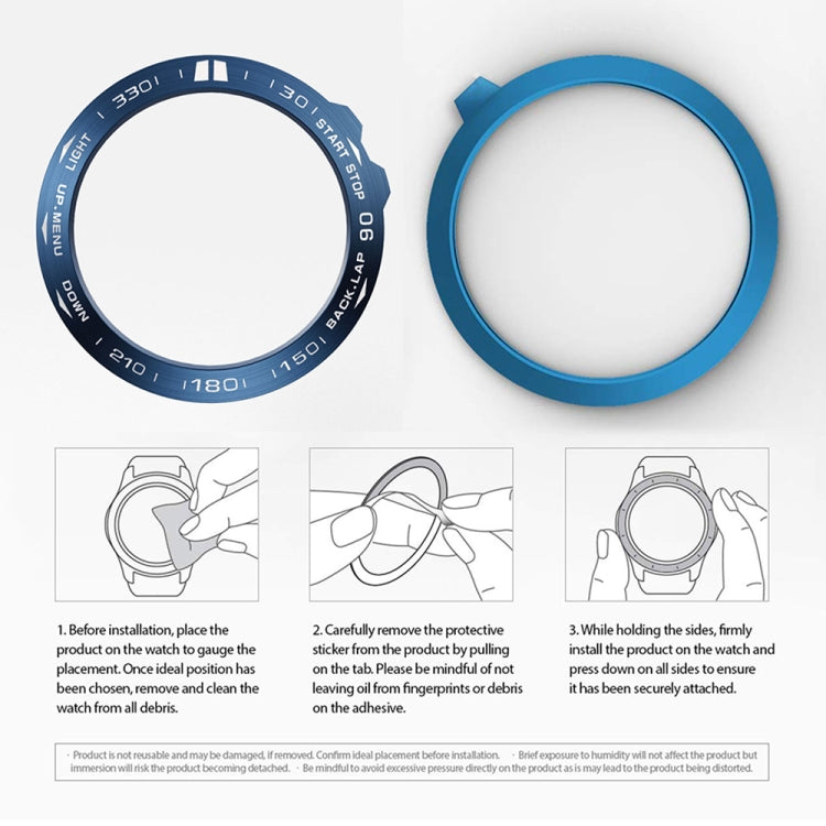 For Garmin Fenix 5X/5X Plus Smart Watch Steel Bezel Ring, B Version(Blue Ring White Letter) by buy2fix