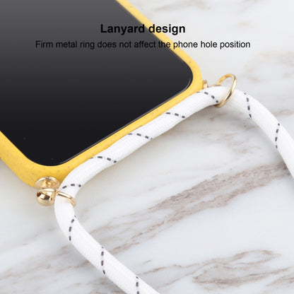 For iPhone 13 Wheat Straw Material + TPU Shockproof Case with Neck Lanyard(Yellow) - iPhone 13 Cases by buy2fix | Online Shopping UK | buy2fix