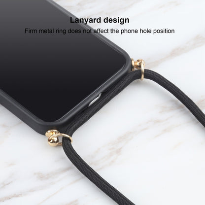 For iPhone 13 Wheat Straw Material + TPU Shockproof Case with Neck Lanyard(Black) - iPhone 13 Cases by buy2fix | Online Shopping UK | buy2fix