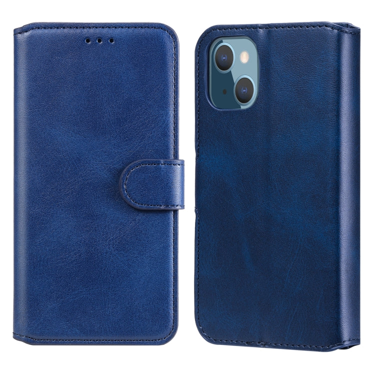 For iPhone 13 mini Classic Calf Texture PU + TPU Horizontal Flip Leather Case with Holder & Card Slots & Wallet (Blue) by buy2fix