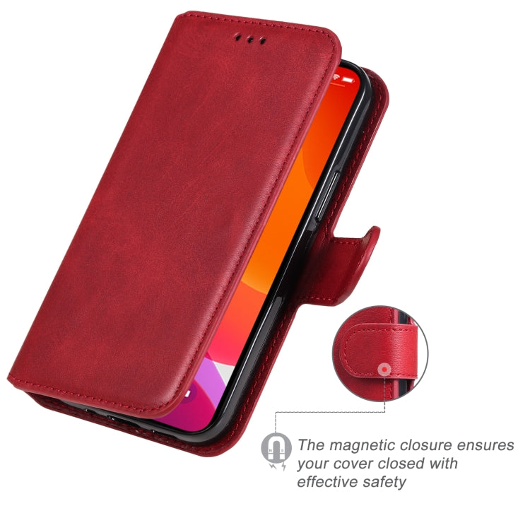 For iPhone 13 mini Classic Calf Texture PU + TPU Horizontal Flip Leather Case with Holder & Card Slots & Wallet (Red) by buy2fix