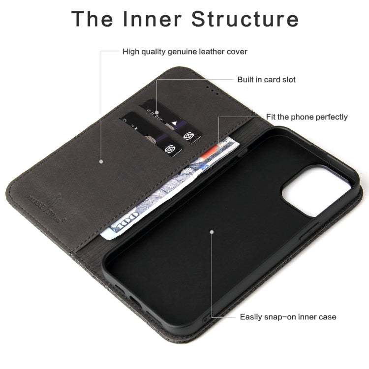 For iPhone 13 Pro Fierre Shann Crocodile Texture Magnetic Horizontal Flip Genuine Leather Case with Holder & Card Slot (Black) - iPhone 13 Pro Cases by FIERRE SHANN | Online Shopping UK | buy2fix