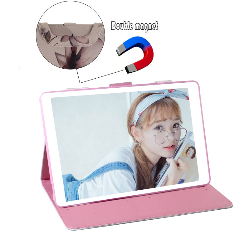 For iPad 10.2 / 10.5 / Air 2019 3D Colored Drawing Horizontal Flip Leather Case with Holder & Card Slot & Wallet & Handle(Magnolia) - iPad Air (2019) Cases by buy2fix | Online Shopping UK | buy2fix