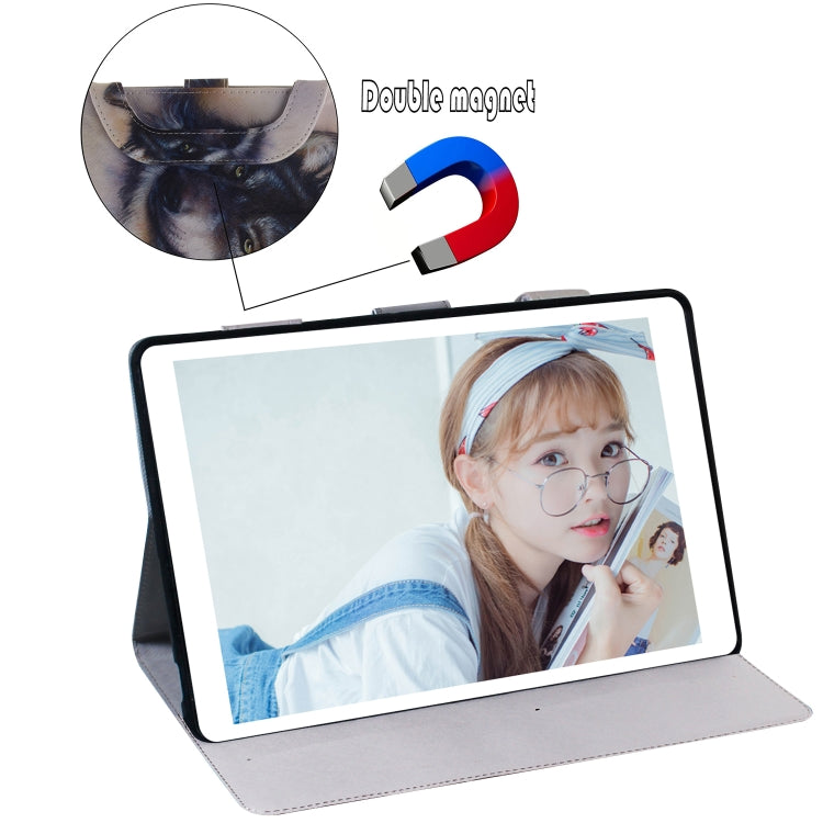 For iPad 10.2 / 10.5 / Air 2019 3D Colored Drawing Horizontal Flip Leather Case with Holder & Card Slot & Wallet & Handle(White Wolf) - iPad Air (2019) Cases by buy2fix | Online Shopping UK | buy2fix