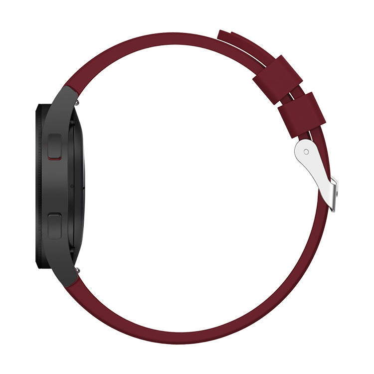 For Samsung Galaxy Watch4 44mm Silicone Watch Band(Wine Red) - Watch Bands by buy2fix | Online Shopping UK | buy2fix