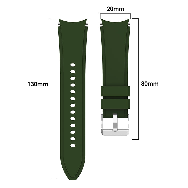 For Samsung Galaxy Watch4 44mm Silicone Watch Band(Army Green) - Watch Bands by buy2fix | Online Shopping UK | buy2fix