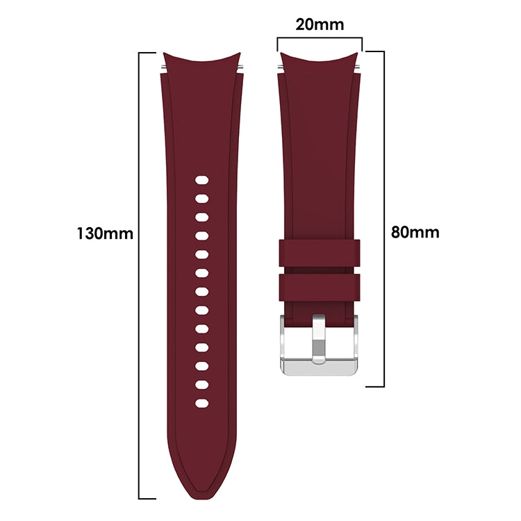 For Samsung Galaxy Watch4 Classic 42mm Silicone Watch Band(Wine Red) - Watch Bands by buy2fix | Online Shopping UK | buy2fix