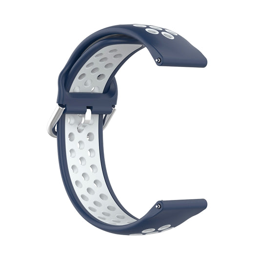For Samsung Galaxy Watch4 44mm Two-color Silicone Watch Band(Midnight Blue White) by buy2fix