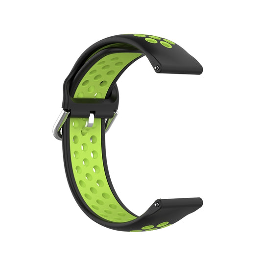 For Samsung Galaxy Watch4 Classic 46mm Two-color Silicone Watch Band(Black Lime Green) by buy2fix