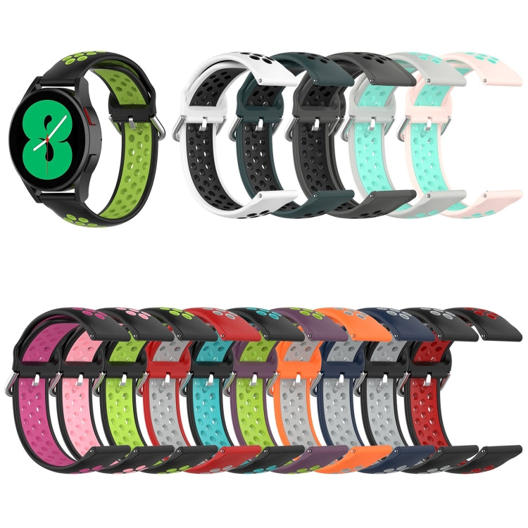 For Samsung Galaxy Watch4 Classic 46mm Two-color Silicone Watch Band(Light Pink Mint Green) - Watch Bands by buy2fix | Online Shopping UK | buy2fix