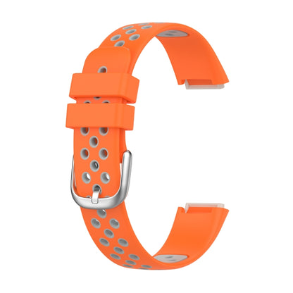 For Fitbit Luxe Two-color Silicone Watch Band(Orange Grey) - Watch Bands by buy2fix | Online Shopping UK | buy2fix