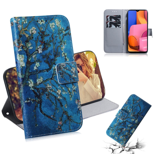 For Galaxy A20S Coloured Drawing Pattern Horizontal Flip PU Leather Case with Holder & Card Slots & Wallet(Apricot Flower) by buy2fix