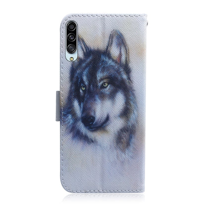 For Galaxy A90 5G Coloured Drawing Pattern Horizontal Flip PU Leather Case with Holder & Card Slots & Wallet(White Wolf) by buy2fix