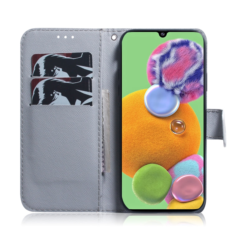 For Galaxy A90 5G Coloured Drawing Pattern Horizontal Flip PU Leather Case with Holder & Card Slots & Wallet(Tiger) by buy2fix