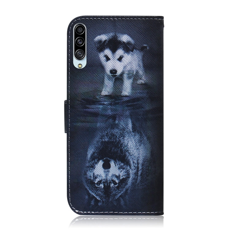 For Galaxy A90 5G Coloured Drawing Pattern Horizontal Flip PU Leather Case with Holder & Card Slots & Wallet(Wolf And Dog) by buy2fix