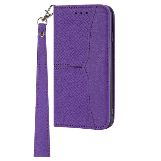 For Honor 50 Woven Texture Stitching Magnetic Horizontal Flip PU Leather Case with Holder & Card Slots & Wallet & Lanyard(Purple) by buy2fix