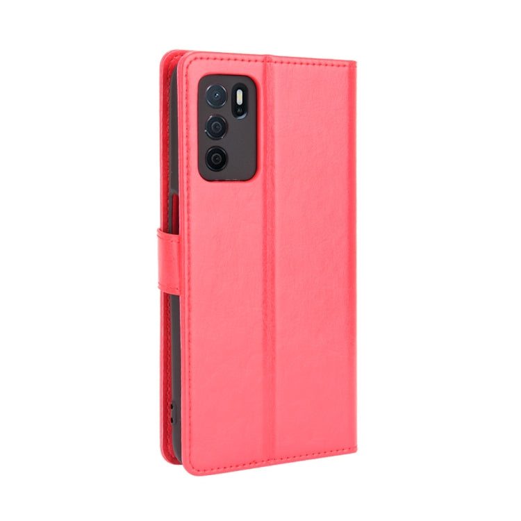 For OPPO A16 Crazy Horse Texture Horizontal Flip Leather Case with Holder & Card Slots & Lanyard(Red) - OPPO Cases by buy2fix | Online Shopping UK | buy2fix