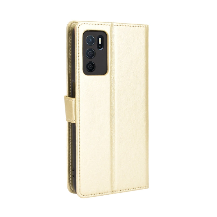 For OPPO A16 Crazy Horse Texture Horizontal Flip Leather Case with Holder & Card Slots & Lanyard(Gold) - OPPO Cases by buy2fix | Online Shopping UK | buy2fix