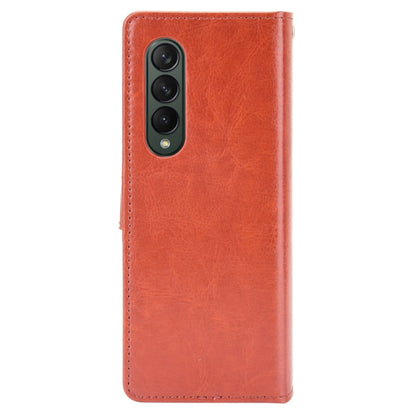 For Samsung Galaxy Z Fold3 5G Crazy Horse Texture Horizontal Flip Leather Case with Holder & Card Slots & Lanyard(Brown) - Galaxy Phone Cases by GKK | Online Shopping UK | buy2fix