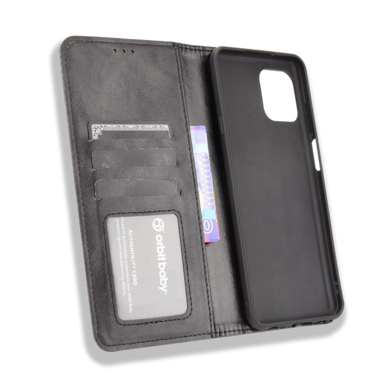 For Motorola Edge 20 Lite Magnetic Buckle Retro Crazy Horse Texture Horizontal Flip Leather Case with Holder & Card Slots & Photo Frame(Black) - Motorola Cases by buy2fix | Online Shopping UK | buy2fix