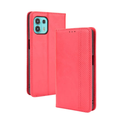 For Motorola Edge 20 Lite Magnetic Buckle Retro Crazy Horse Texture Horizontal Flip Leather Case with Holder & Card Slots & Photo Frame(Red) - Motorola Cases by buy2fix | Online Shopping UK | buy2fix