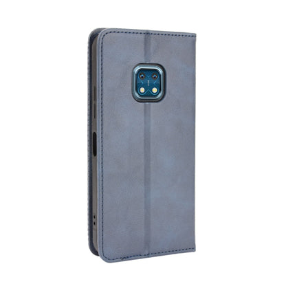 For Nokia XR20 Magnetic Buckle Retro Crazy Horse Texture Horizontal Flip Leather Case with Holder & Card Slots & Photo Frame(Blue) - Nokia Cases by buy2fix | Online Shopping UK | buy2fix