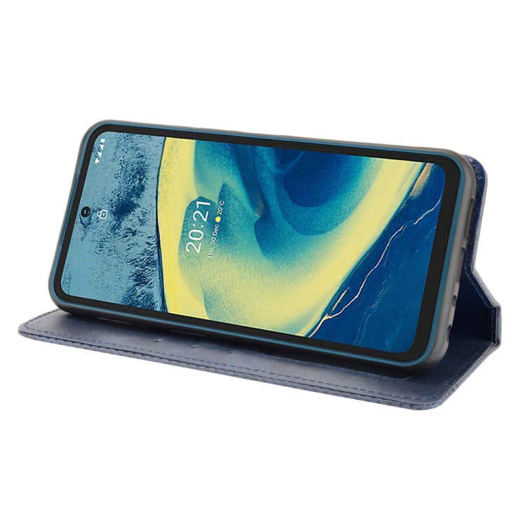 For Nokia XR20 Magnetic Buckle Retro Crazy Horse Texture Horizontal Flip Leather Case with Holder & Card Slots & Photo Frame(Blue) - Nokia Cases by buy2fix | Online Shopping UK | buy2fix