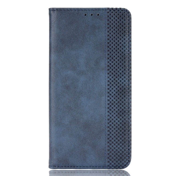 For ZTE Blade A71 Magnetic Buckle Retro Crazy Horse Texture Horizontal Flip Leather Case with Holder & Card Slots & Photo Frame(Blue) - ZTE Cases by buy2fix | Online Shopping UK | buy2fix