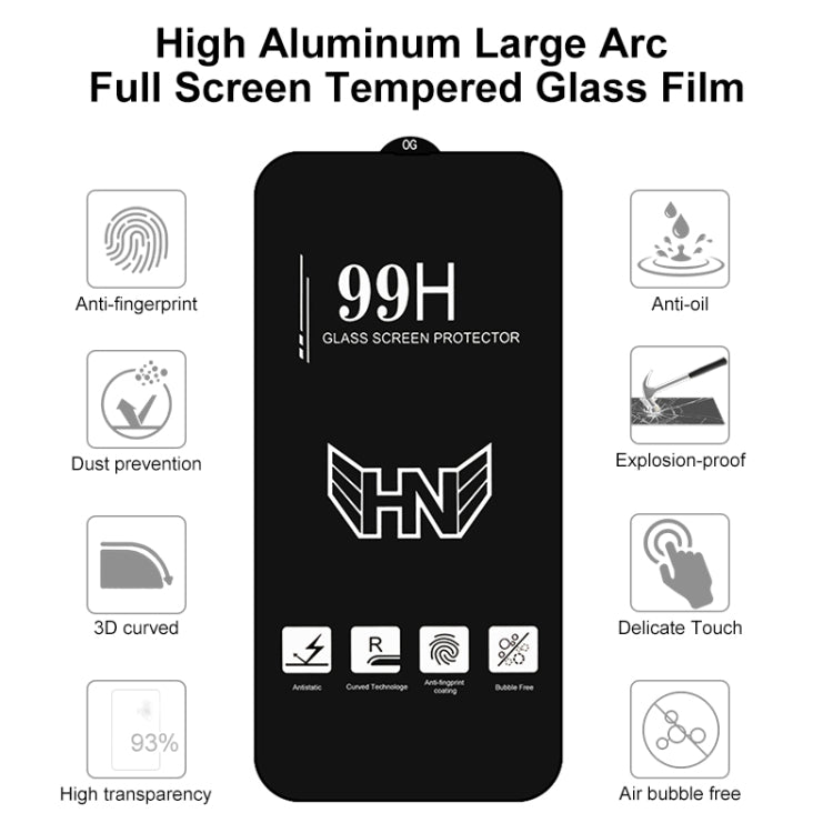 For iPhone 13 mini High Aluminum Large Arc Full Screen Tempered Glass Film - iPhone 13 mini Tempered Glass by buy2fix | Online Shopping UK | buy2fix