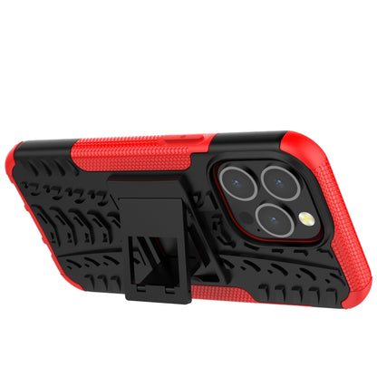 For iPhone 13 mini Tire Texture Shockproof TPU+PC Protective Case with Holder (Red) by buy2fix
